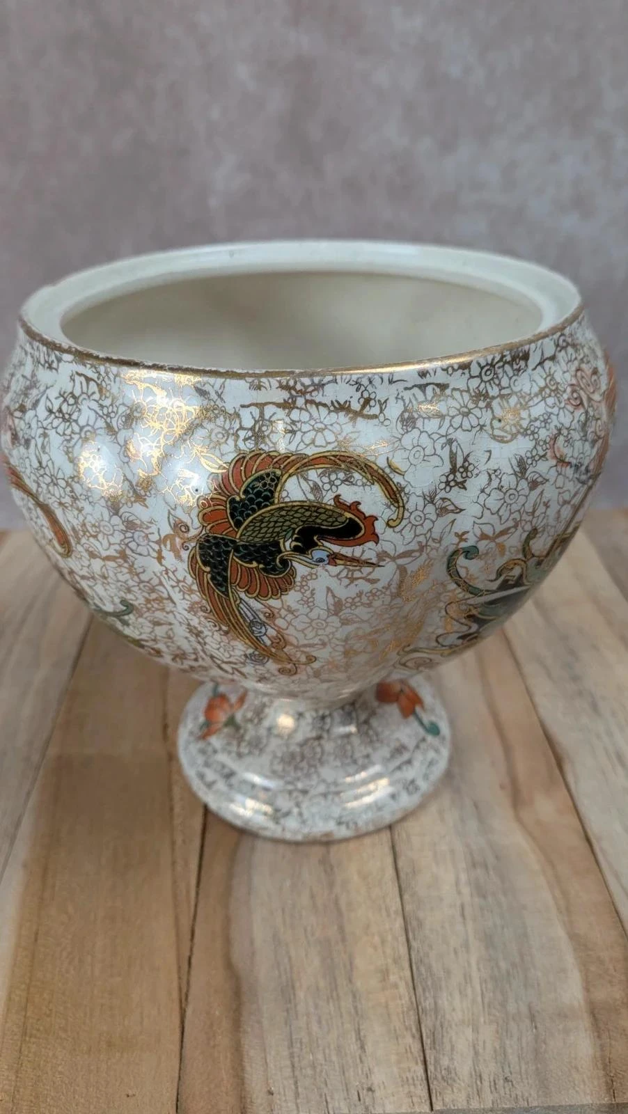 Antiguo jarrón Phoenix Ware England con decoración de pájaros japoneses – photo 6